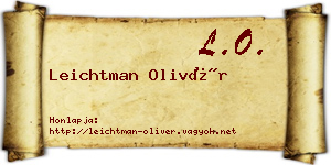 Leichtman Olivér névjegykártya